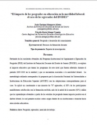 El Impacto de los posgrados en educación en la movilidad laboral: El caso de los egresados del IFODES 